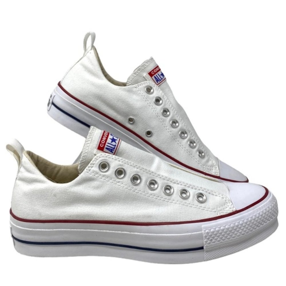 Converse Chuck Taylor Lift Slip Platform Shoes Women's Canvas White 563457F-WWWR